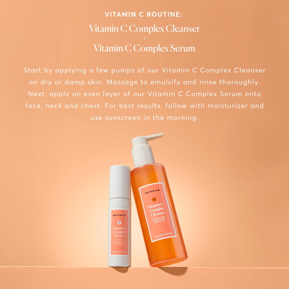 Naturium Vitamin C Complex Cleanser pump top in use for easy daily cleansing
