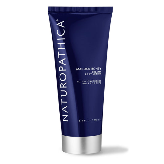 Naturopathica Manuka Honey Creamy Body Lotion bottle front for quick hydration