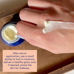 Naturopathica Manuka Honey Whipped Oil being applied as a makeup prep base.