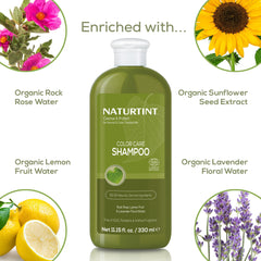 Naturtint Color Care Shampoo foamy lather demonstrates gentle cleansing.