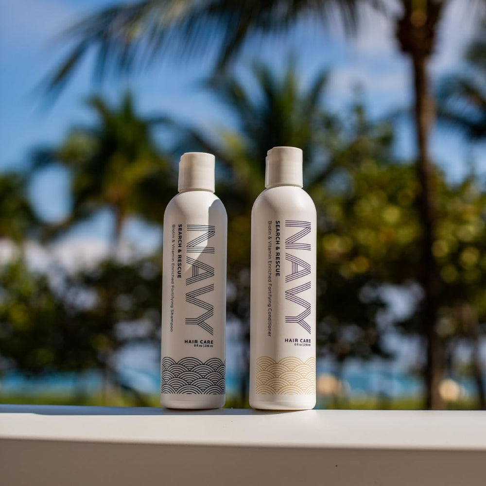 NAVY Hair Care conditioner rinse close-up demonstrating detangling