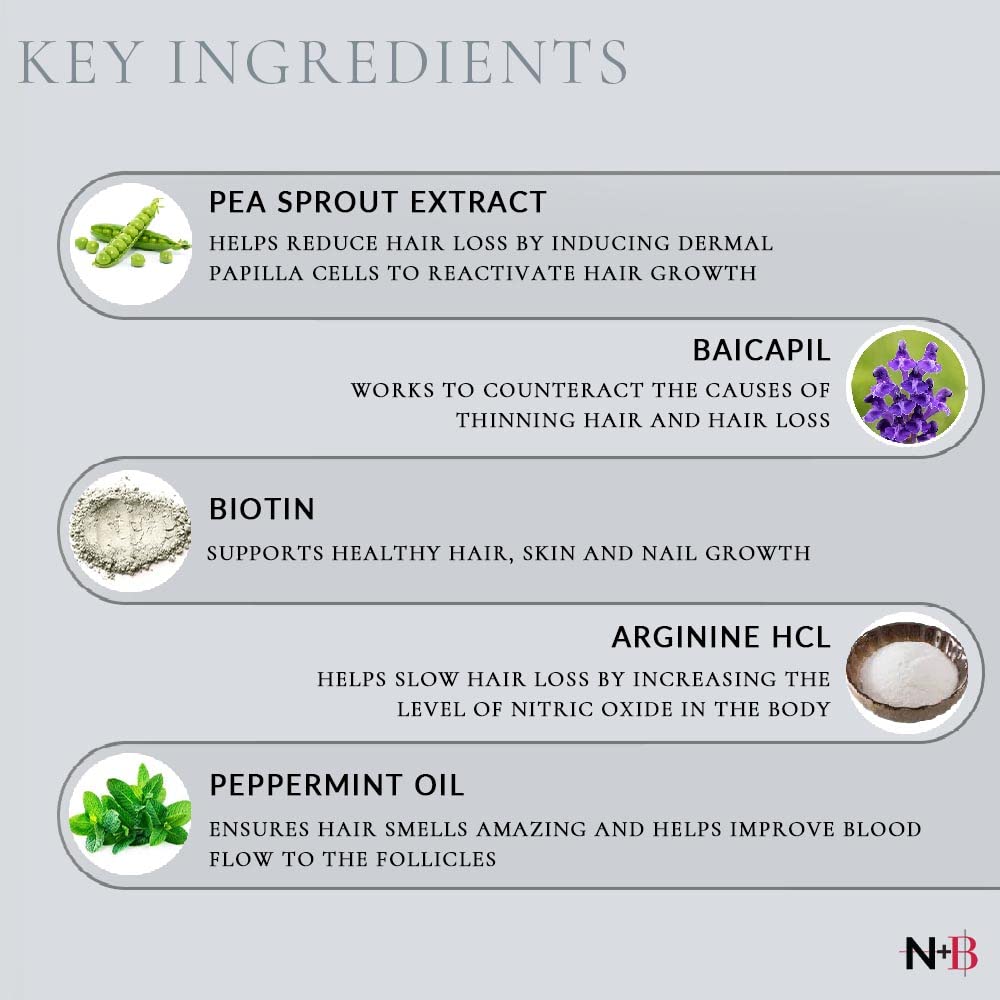 N+B Hair Growth Serum gentle, non-greasy formula leaves hair light.