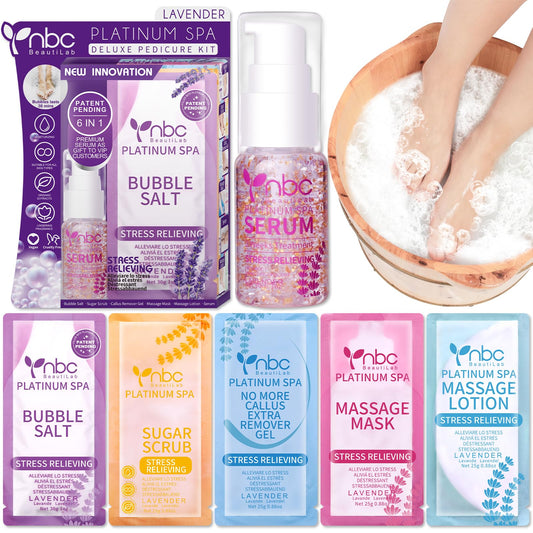 NBC BeautiLab foot soak with bubble salt hydrates dry feet for spa-like relaxation