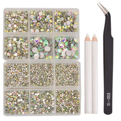 NCB 8000pcs rhinestones in clear crystal for versatile nail art and crafts