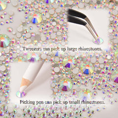 Sparkling SS8–SS10 rhinestones arranged for mixed-size nail designs