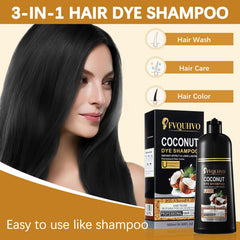 NCEPROHR Coconut Dye Shampoo targets gray roots for quick, natural-looking coverage