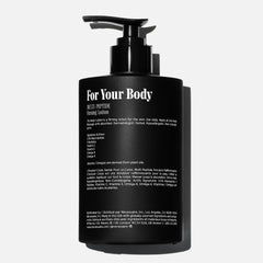 Nécessaire Santal lotion texture close-up showing fast absorbing non greasy formula.