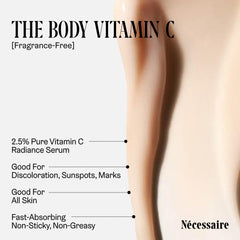 Nécessaire The Body Vitamin C Serum fragrance-free label on packaging.