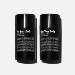 Close-up of Nécessaire Santal label highlighting aluminum-free claim