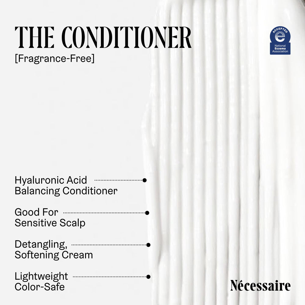 Nécessaire Hair Duo bio-resin packaging highlights eco-friendly footprint.