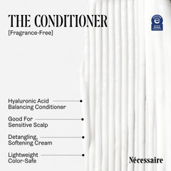 Nécessaire Hair Duo bio-resin packaging highlights eco-friendly footprint.