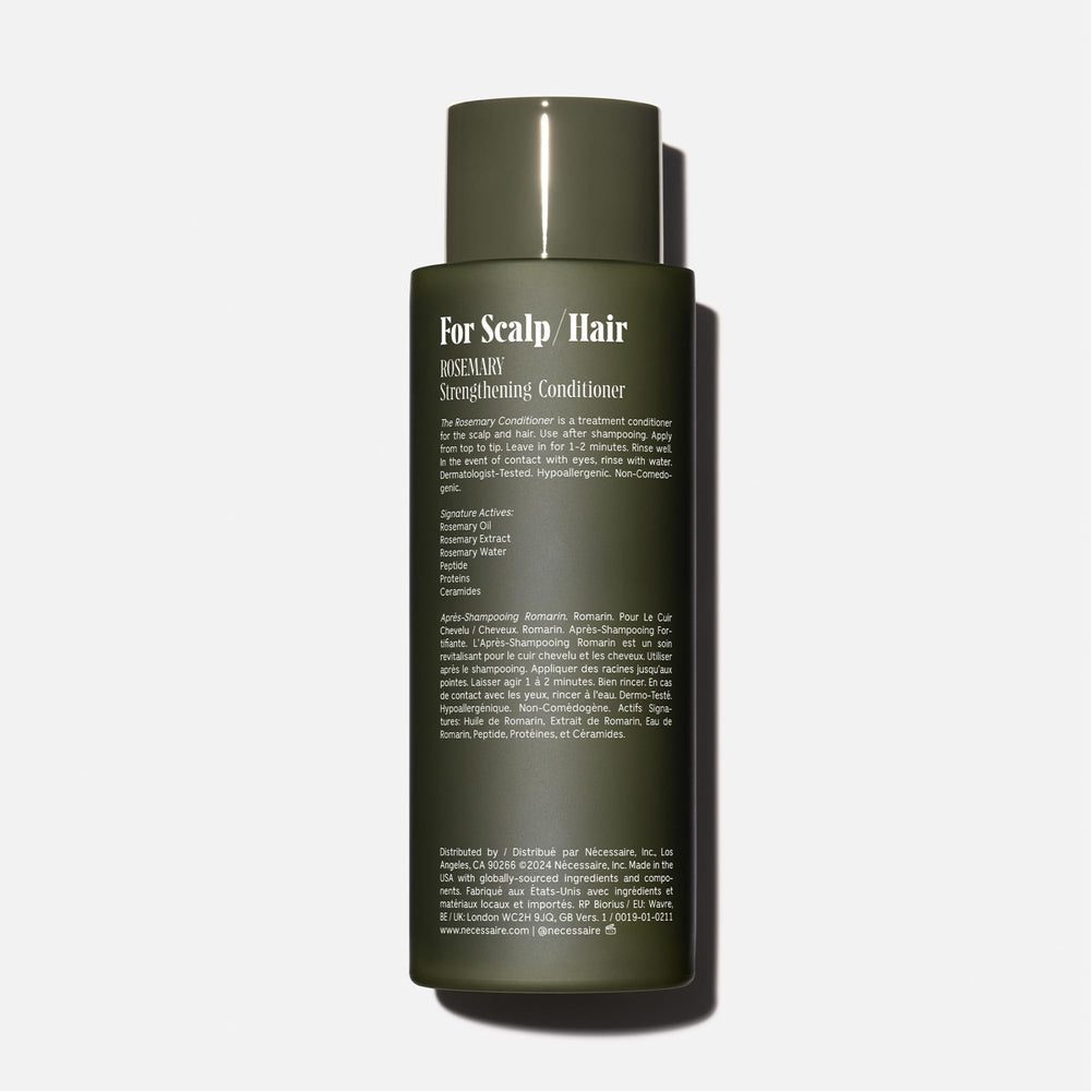 Nécessaire Rosemary Conditioner pump dispenser shown for easy application