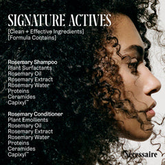 Nécessaire Rosemary Hair Duo step 1 application showing shampoo lather