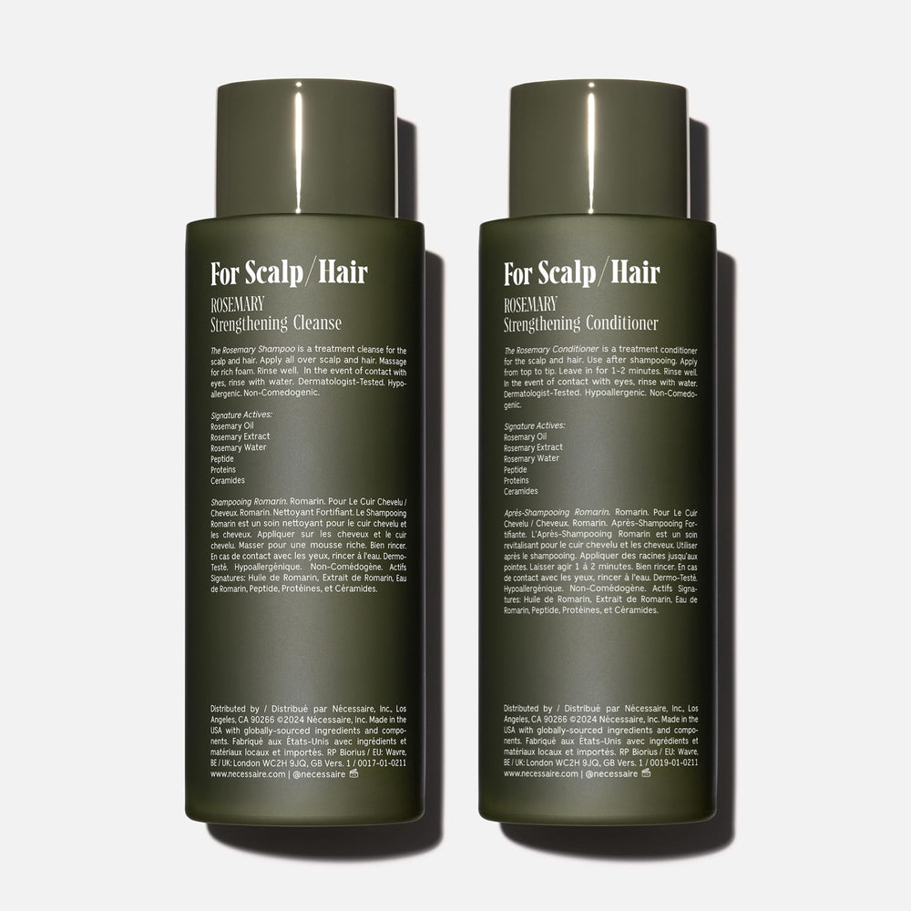 Nécessaire Rosemary Hair Duo conditioner bottle highlighting detangling and softness