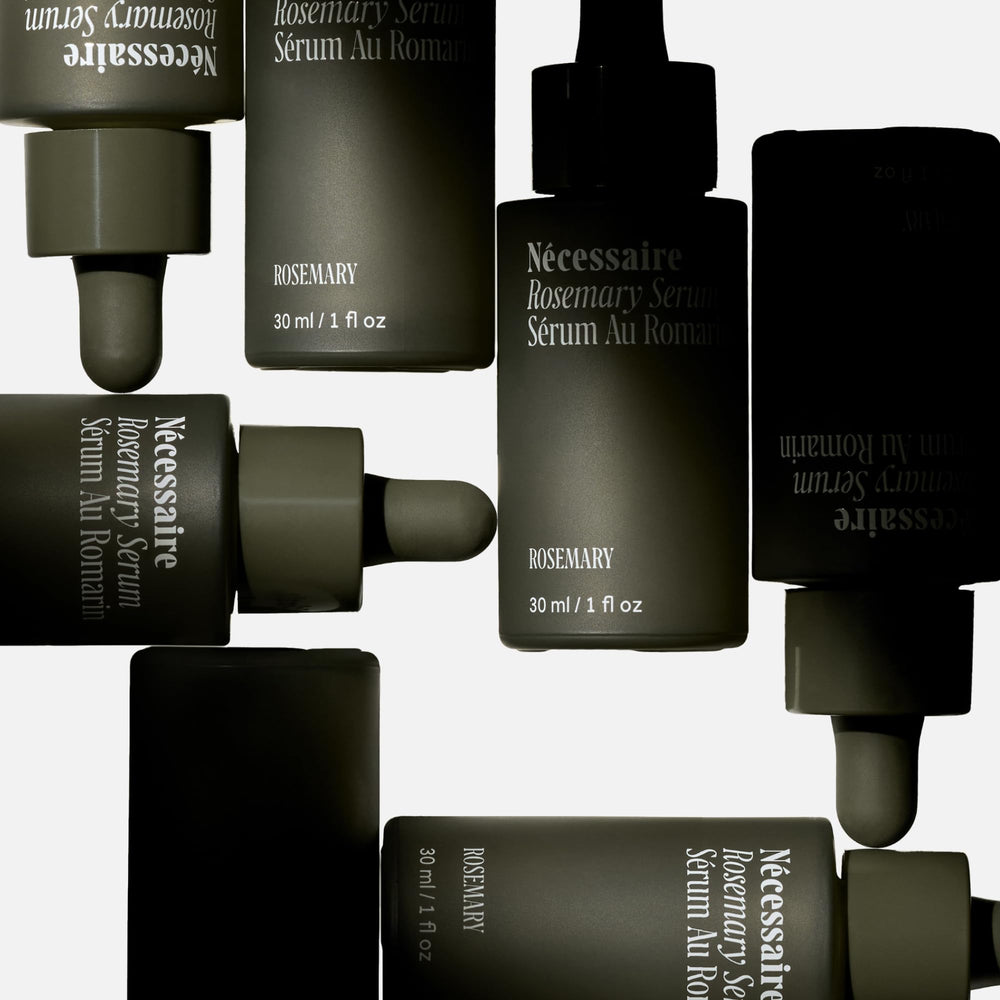 Close-up of clear serum absorbing on scalp with no residue