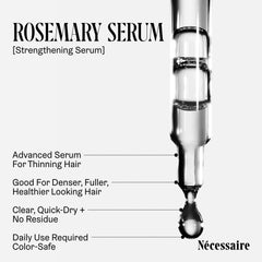 Ingredients layout highlighting rosemary water and extract in the formula