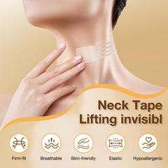 Neck Tightening Patches ultra-thin-appearance blends behind the neck for invisibility.