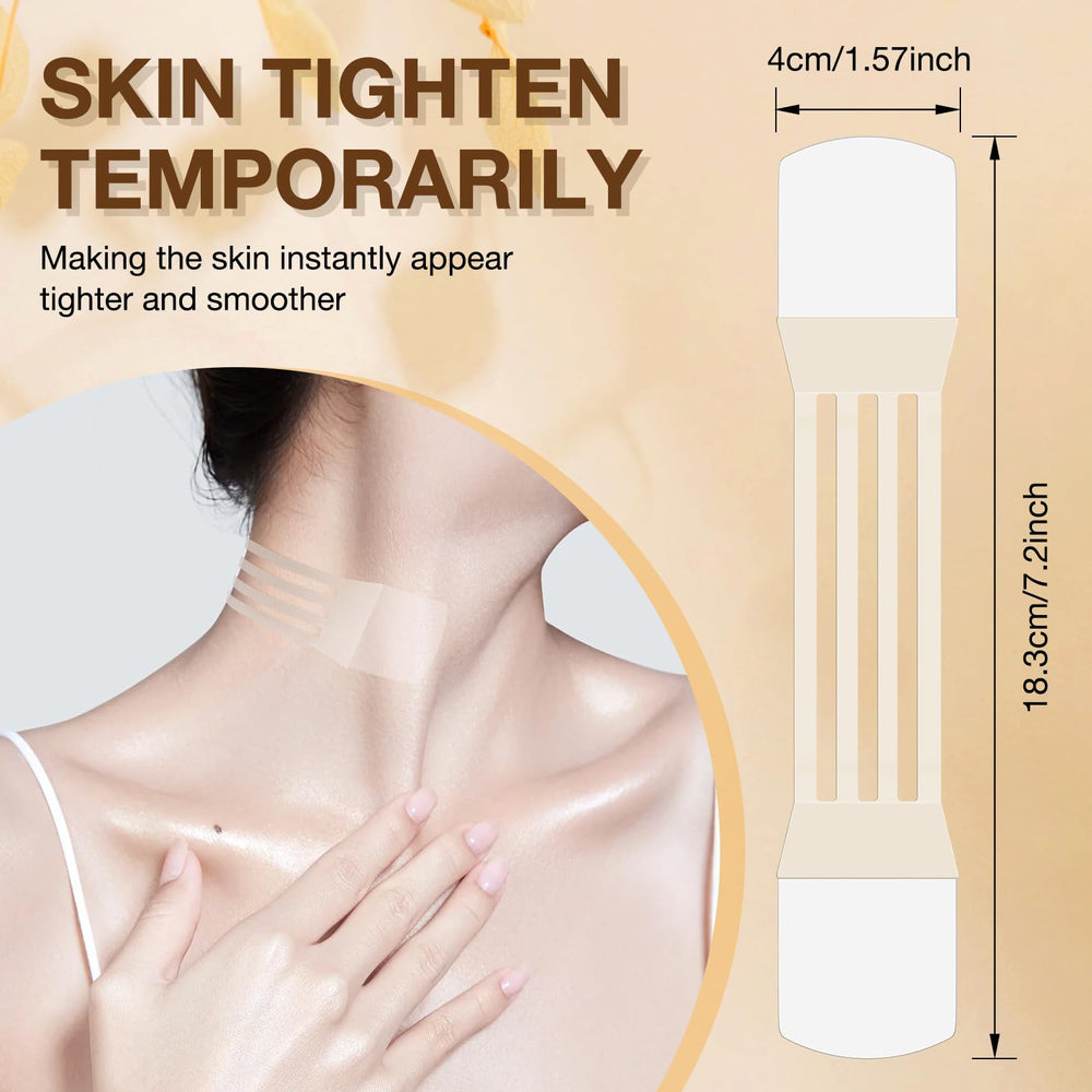 Neck Tightening Patches usage-guide visuals show simple step-by-step application.