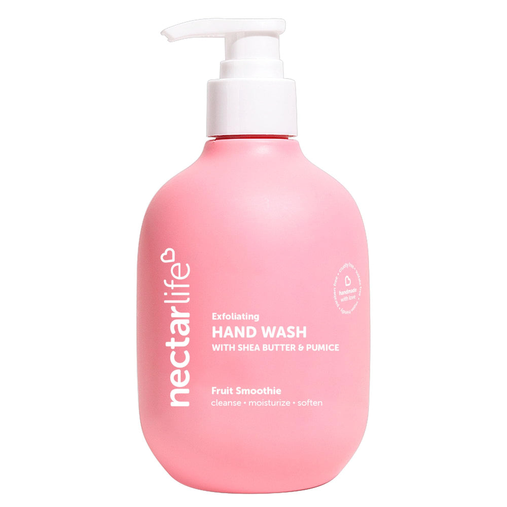 Nectar Life exfoliating hand wash bottle offers a refreshing cleanse.