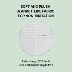 Extra-large NEEDLY pad highlighted for efficient cleansing.