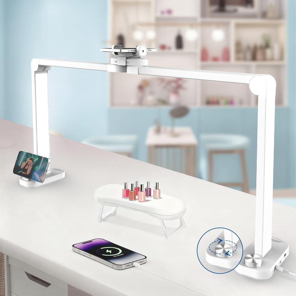 NEEWER Basics 33.5-inch nail light folded desk setup enables precise manicures.