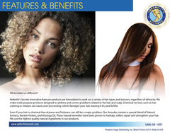 Nefertiti's Secrets curly hair routine bottle emphasizes flexible, defined curls.