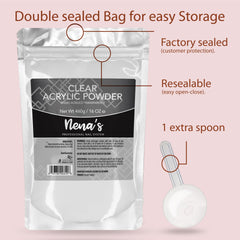 Nena's bubble-free formula closeup confirms a polished, durable nail enhancement
