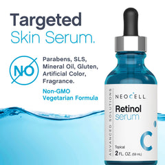 NeoCell retinol serum application step image showing drops