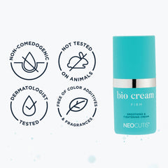 NEOCUTIS Bio Cream Firm ingredients label closeup showing Niacinamide and oils.