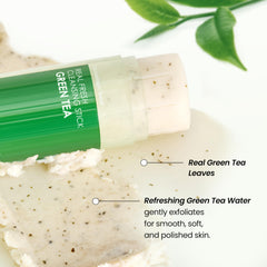 DERMALOGY green tea leaves offer soft exfoliation for refreshed skin.