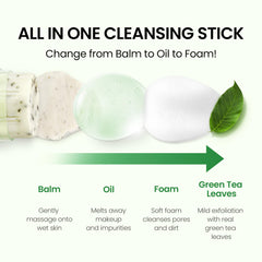 Travel-friendly cleansing stick suitable for all skin types and on-the-go use.