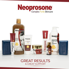 Packaging label reinforces Neoprosone branding and benefits.