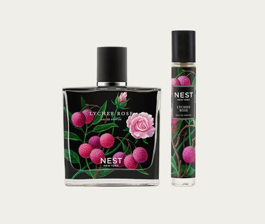 Nest New York Lychee Rose EDP bottle, 50ml, vibrant fruity-floral fragrance for daily wear.