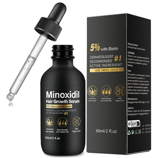 NETYIYUN 5% Minoxidil bottle pour shown for targeted scalp application and potential fullness support.
