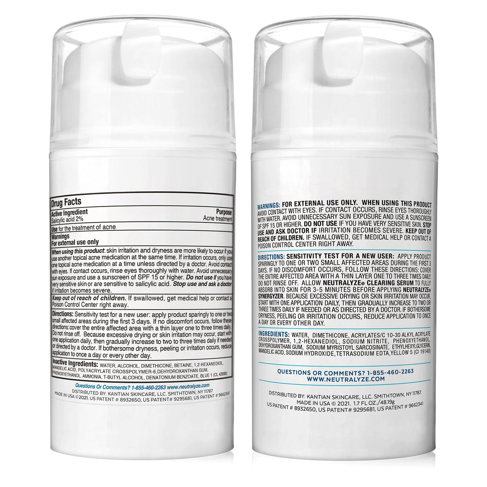 Neutralyze synergyzer bottle closeup highlighting soothing blend.