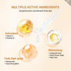 Neutriherbs Vitamin C Serum applied on skin showing a fresh, dewy finish