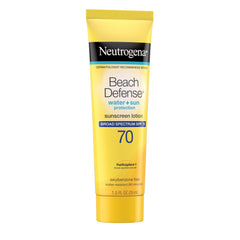 Oil-free Neutrogena Beach Defense SPF 70 formula for a light skin feel.