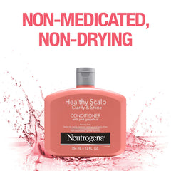 Neutrogena Exfoliating Healthy Scalp bottle label displays pink grapefruit scent.