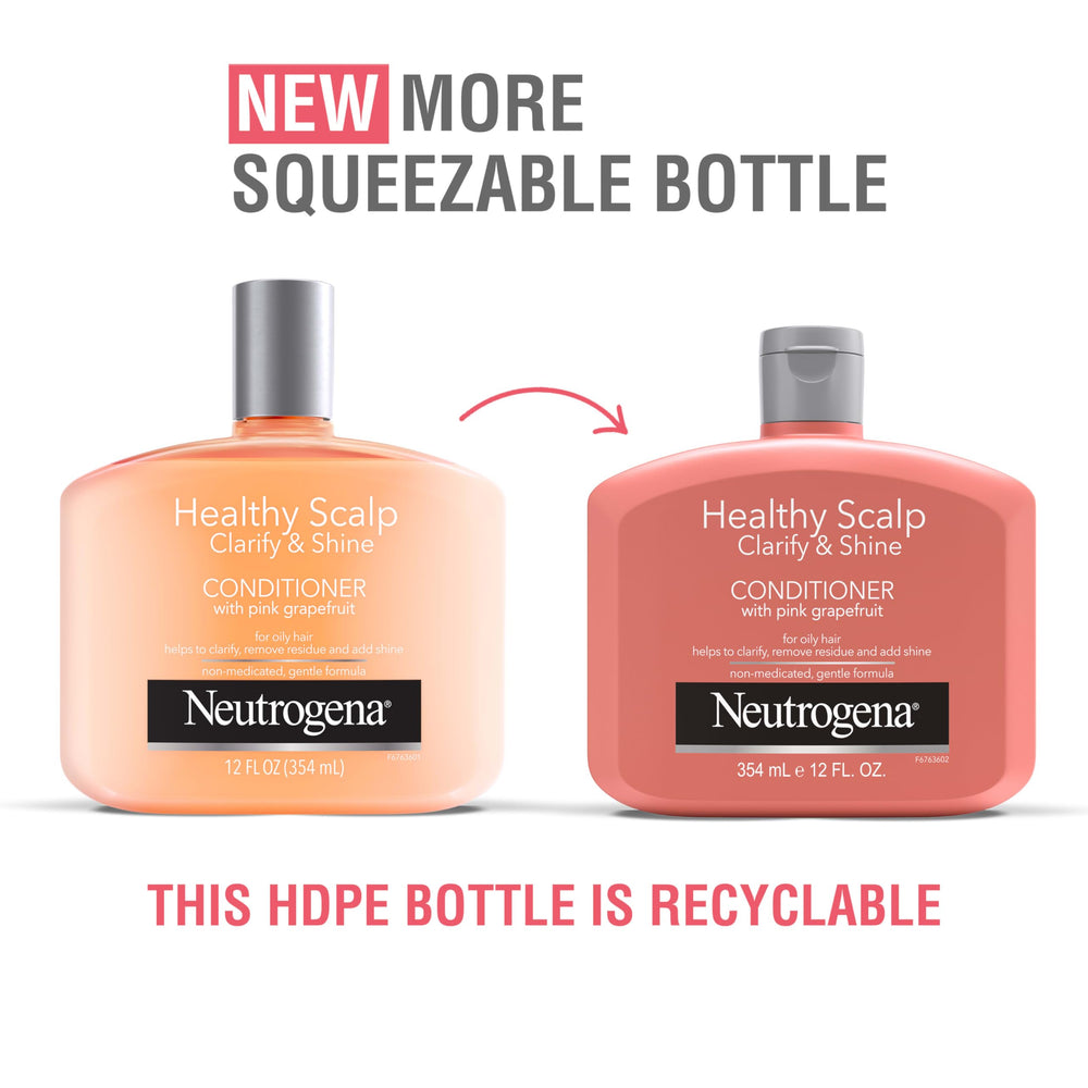 Neutrogena Exfoliating Healthy Scalp conditioner pour shows refreshing pink grapefruit aroma.