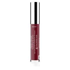 Neutrogena Velvet Wine on lips in closeup reveals glossy finish.