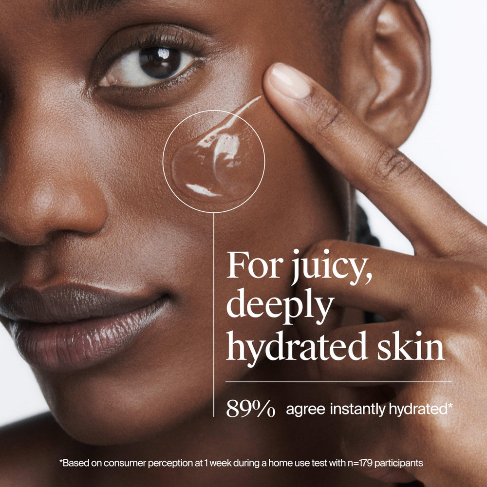 Face application scene demonstrates even spread for all-day hydration
