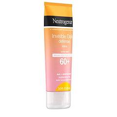 Neutrogena Invisible Daily Defense SPF 60+ provides broad UVA/UVB protection daily.