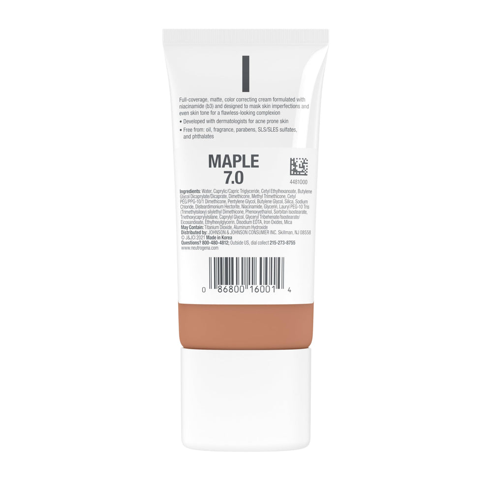 Neutrogena Maple 7-0 swatch blended for smooth complexion.