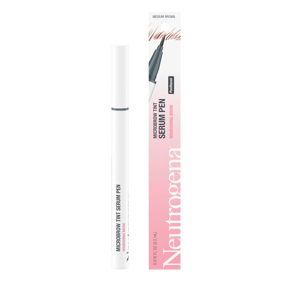 Neutrogena Microbrow Tint Serum Pen brush tip in action creates natural brow texture