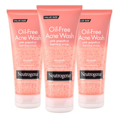 Neutrogena Pink Grapefruit Foaming Face Wash bottle for daily acne-prone skin cleansing.
