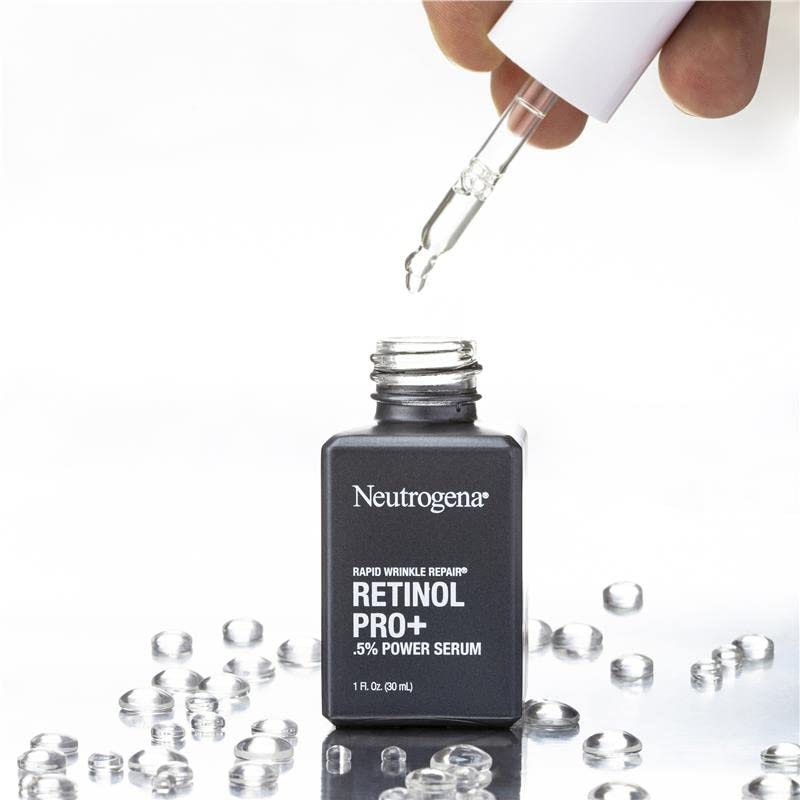 Neutrogena Rapid Wrinkle Repair serum bottle with pump for precise application