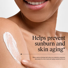 Neutrogena sunscreen applied on skin for lightweight face and body protection.