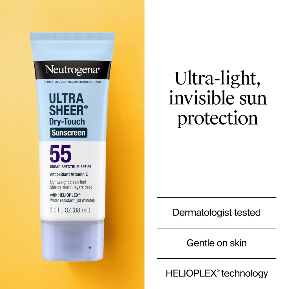 Helioplex technology boosts UVA/UVB coverage in Neutrogena sunscreen.