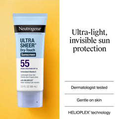 Helioplex technology boosts UVA/UVB coverage in Neutrogena sunscreen.