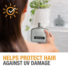 Neutrogena UV protection shampoo with filters guarding hair from sun.